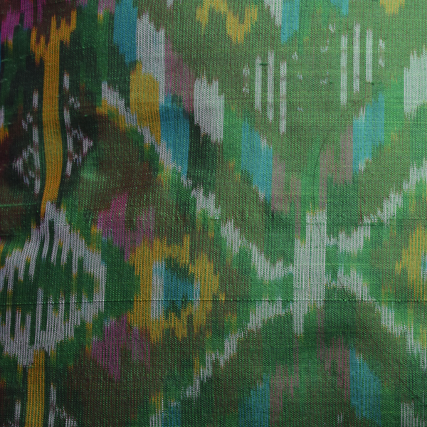 Green Silk Ikat Cushion Cover pattern details