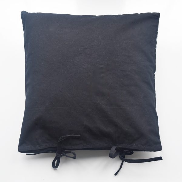 sea creatures cushion cover, plain black backing