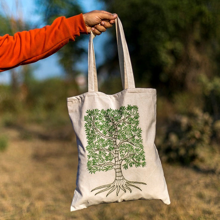 Serrv Tree of Life Embroidered Tote Bag