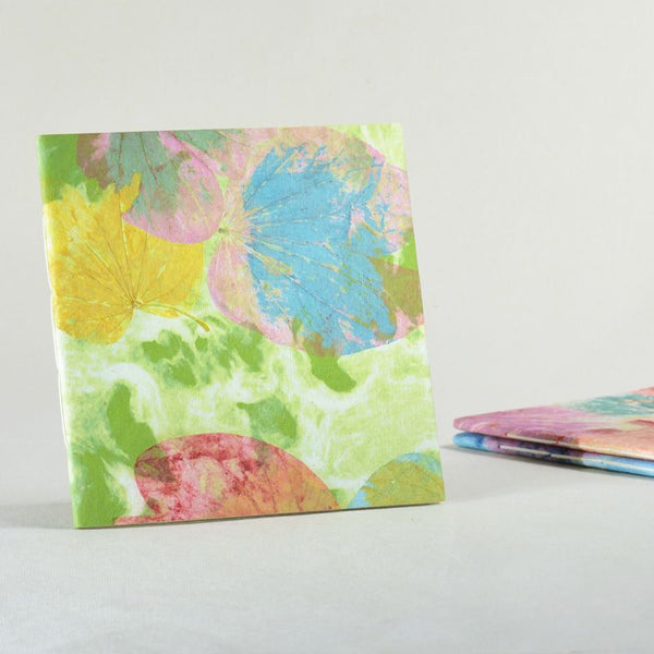 green, yellow, pink, sunset collection handmade paper notebook