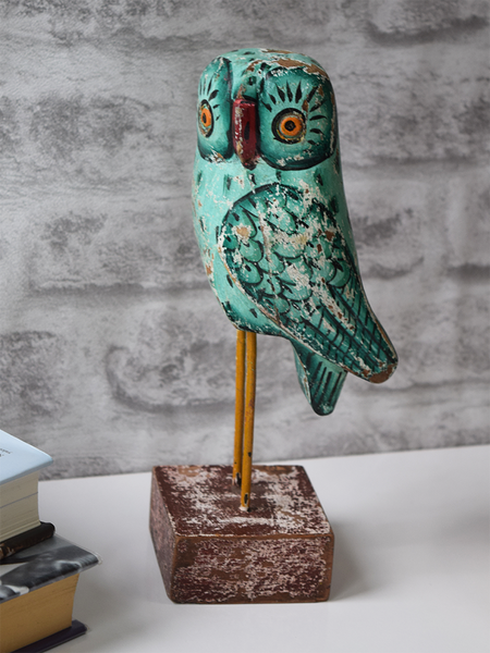 Mint Reclaimed Wood Owl