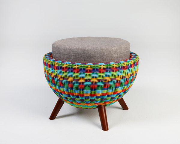 Rangeen- Plastic woven moda, stool