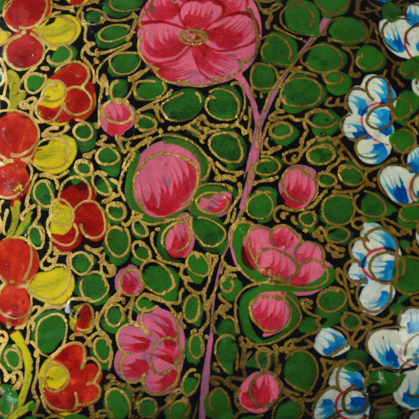 Multicoloured Floral Paper Mache Box pattern details