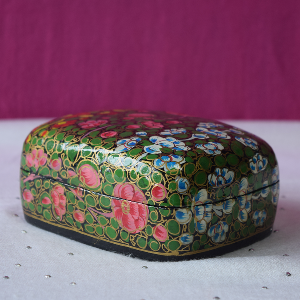 Multicoloured Floral Paper Mache Box