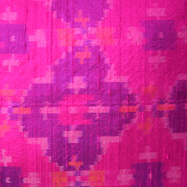 Gulabi Pink Silk Ikat Cushion Cover fabric details