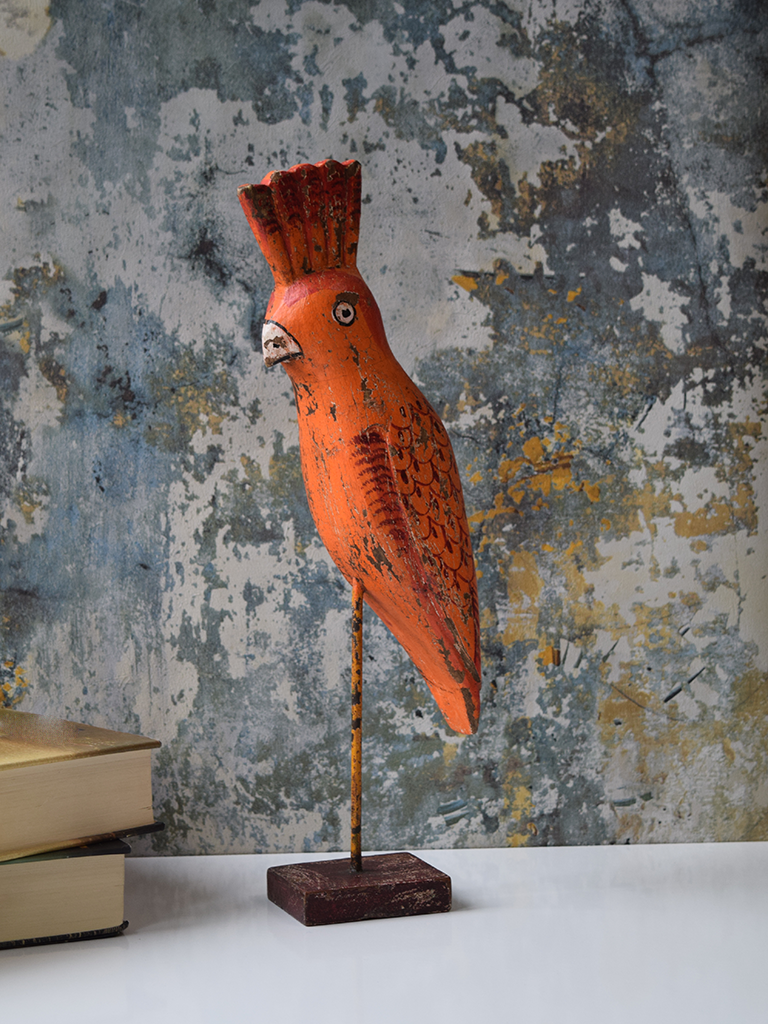Orange Reclaimed Wood Parrot