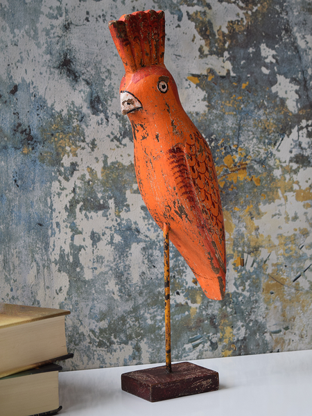 Orange Reclaimed Wood Parrot