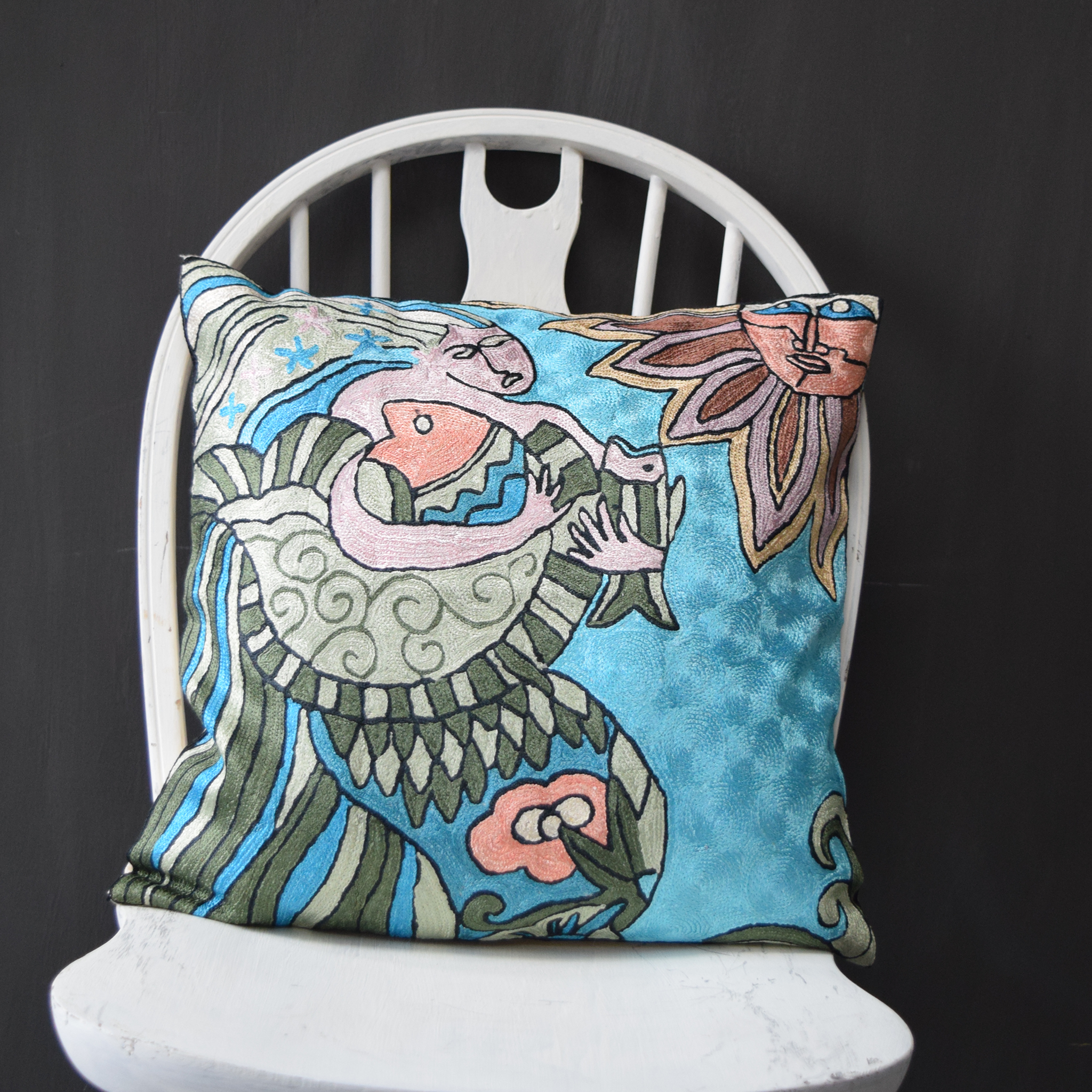 Abstract Mermaid Cushion Cover