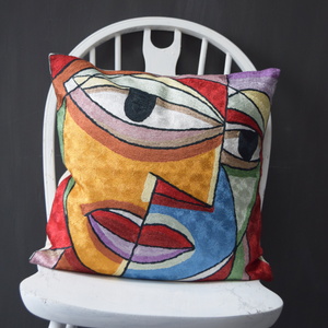 Abstract 'The Kiss' cushion cover 18" x 18"