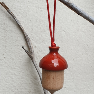 red acorn Christmas ornament