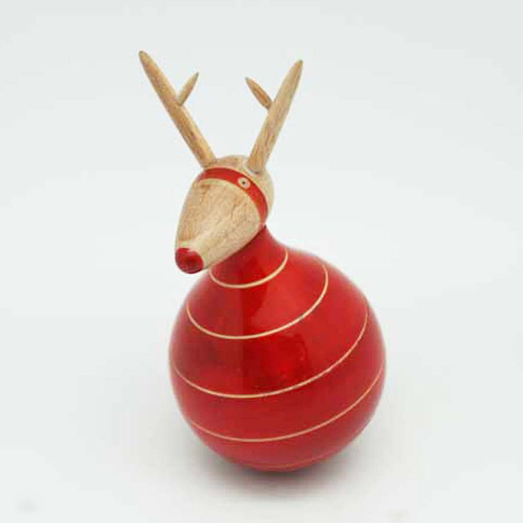 red wooden dancing rudolph