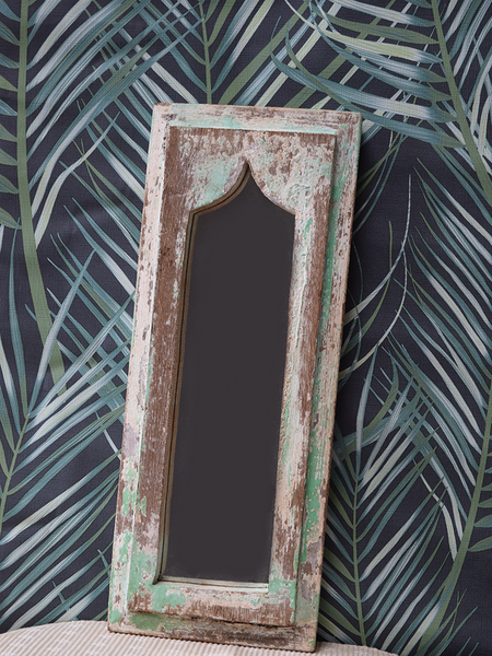 distressed mint green mirror