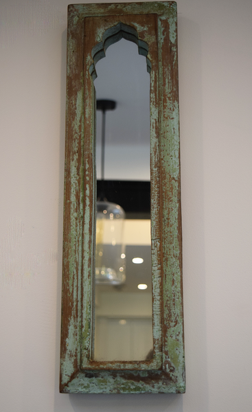 Large mint rustic distressed mirror