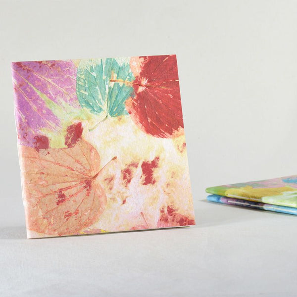 red, green, pink, sunset collection handmade paper notebook