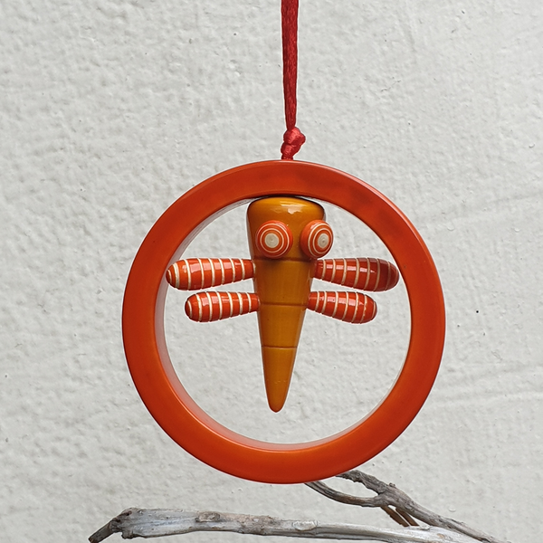Orange-Yellow Dragonfly Christmas ornament