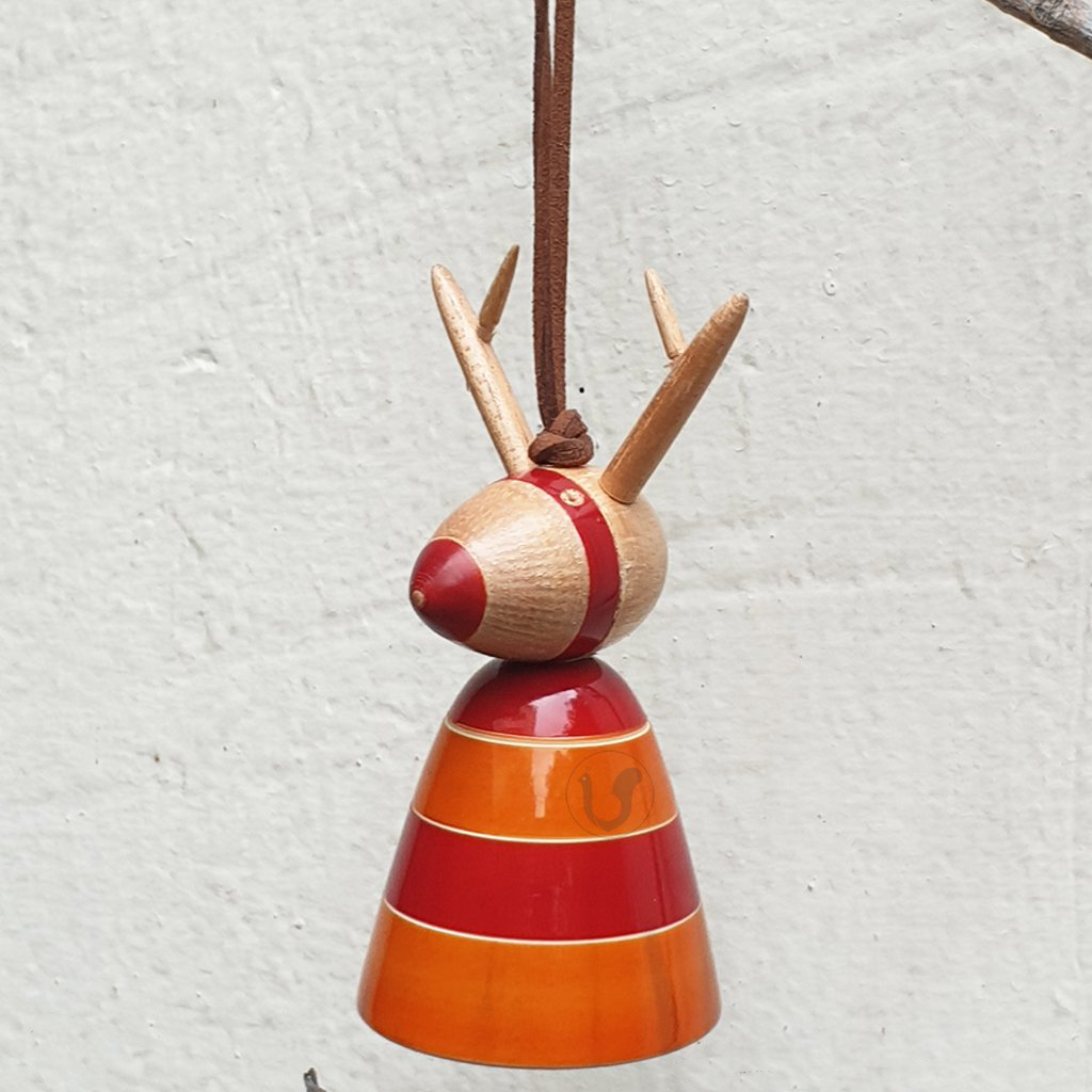 wooden Rudolph Christmas tree ornament